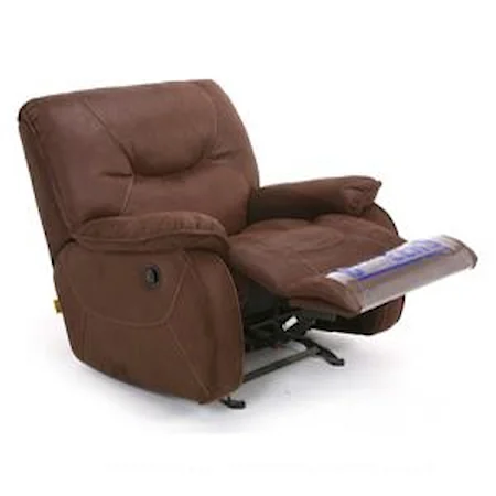 Contemporary Recliner with Pillows & Curved Front